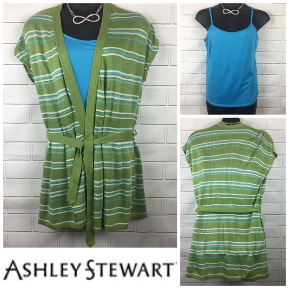 Ashley Stuart Women 2 pc w/ Tank & Sweater Vest - Picture 1 of 8